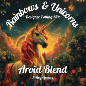 Rainbows & Unicorns Aroid Potting Mix bag front – chunky tropical houseplant soil